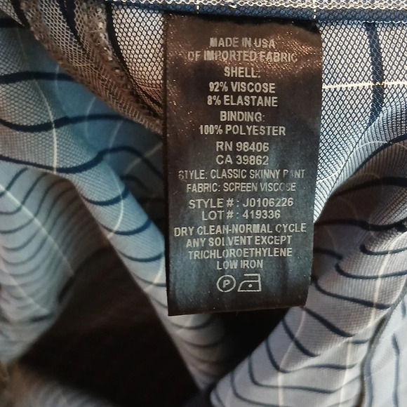 THEORY Classic Screen Viscose Skinny Trousers In Blue Midnight Multi size 8 - Picture 8 of 10